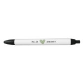 Moderne kalligrafie Script Sage Groene Hart Bruilo Zwarte Inkt Pen (Voorkant)
