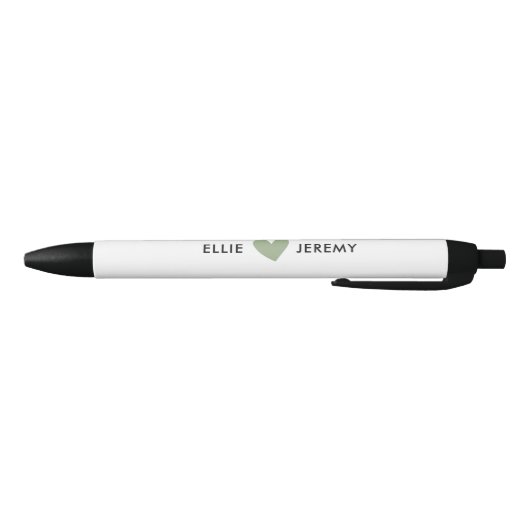 Moderne kalligrafie Script Sage Groene Hart Bruilo Zwarte Inkt Pen (Bodem)