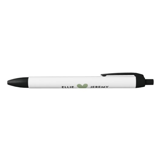 Moderne kalligrafie Script Sage Groene Hart Bruilo Zwarte Inkt Pen (Bovenkant)