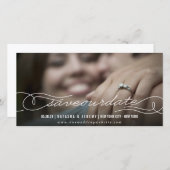 Moderne kalligrafie script Save The Date foto kaar (Voorkant / Achterkant)