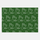 Moderne kalligrafie Script Vrolijk Kerstfeest Inpakpapier Vel (Voorkant 2)