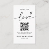Moderne kalligrafie scriptie Deel de liefde QR-cod Informatiekaartje (Voorkant)