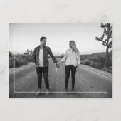 Moderne kalligrafie Sparen de Datum Zwart en Wit Informatiekaartje (Achterkant)