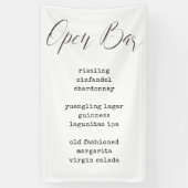 Moderne kalligrafie Stoffen Bar Menu Trouwbord Spandoek (Verticaal)