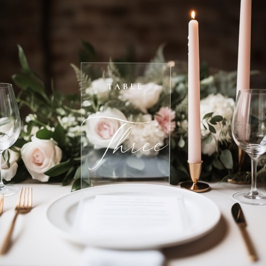 Moderne kalligrafie tabel drie tabel nummer raamsticker