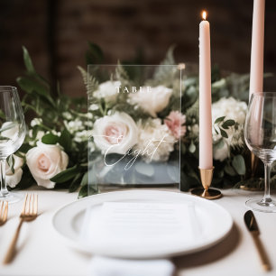 Moderne kalligrafie tafel acht tabel nummer raamsticker