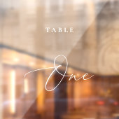 Moderne Kalligrafie Tafel Een Tafelnummer Raamsticker (Vel 2)