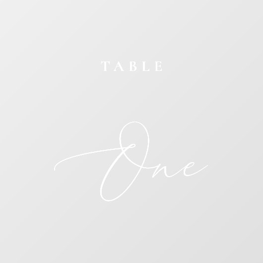 Moderne Kalligrafie Tafel Een Tafelnummer Raamsticker (Vel)