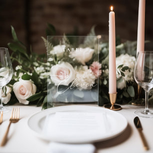 Moderne kalligrafie tafel elf tafel nummer raamsticker