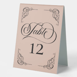 Moderne Kalligrafie Tafel Nummers Beige