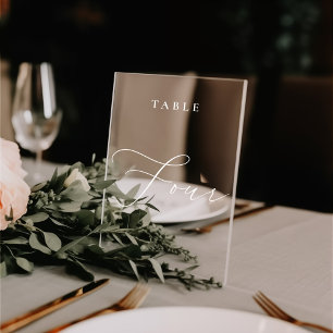 Moderne kalligrafie tafel vier tafel nummer raamsticker