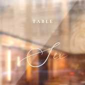 Moderne kalligrafie tafel zes tafel nummer raamsticker (Vel 2)