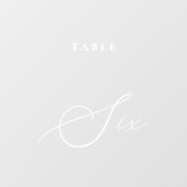 Moderne kalligrafie tafel zes tafel nummer raamsticker (Vel)