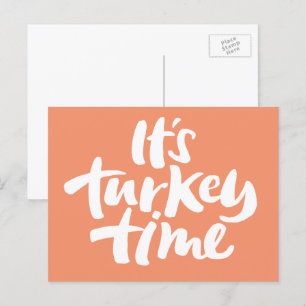 Moderne kalligrafie "Tijd in Turkije"-Thanksgiving Feestdagenkaart