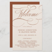 Moderne kalligrafie Tijdloos Terracotta Programma (Voorkant / Achterkant)