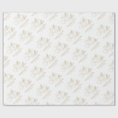 Moderne kalligrafie tijdloze gouden en witte bruil cadeaupapier (Vlak)