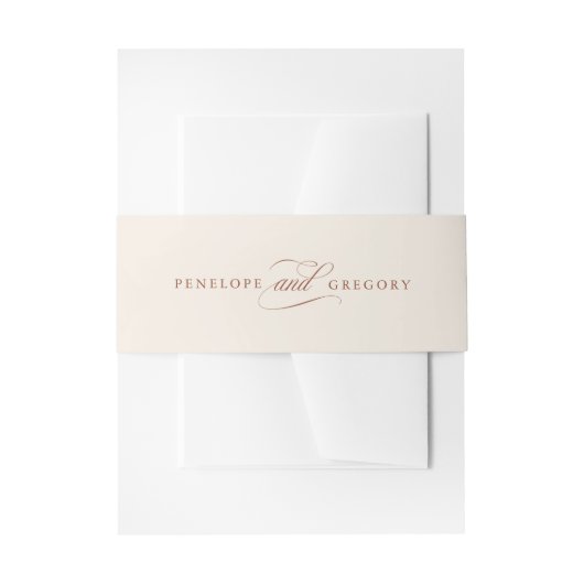 Moderne kalligrafie tijdloze Terracotta bruiloft Uitnodigingen Wikkel (Voorkant Voorbeeld)