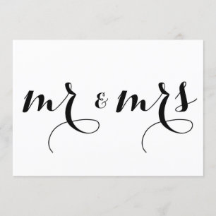 Moderne kalligrafie Trouwkaart voor meneer en me Kaart