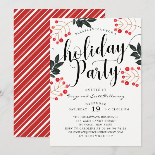 Moderne kalligrafie vakantie partij kaart (Voorkant / Achterkant)