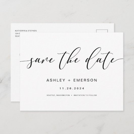 Moderne kalligrafie van het Manuscript Rustic spar Briefkaart (Voorkant / Achterkant)