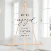 Moderne kalligrafie verlovingsfeest verloofd acryl bord