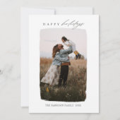 Moderne kalligrafie Verticale Kerst Single Foto Feestdagenkaart (Voorkant)