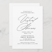 Moderne kalligrafie Virtual Vrijgezellenfeest Whit Kaart (Voorkant / Achterkant)