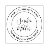 Moderne kalligrafie Voeg uw bedrijfsnaam toe Rubberstempel (Afrduk)