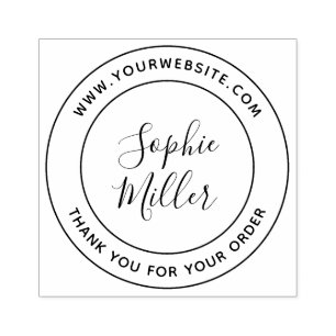 Moderne kalligrafie Voeg uw bedrijfsnaam toe Rubberstempel