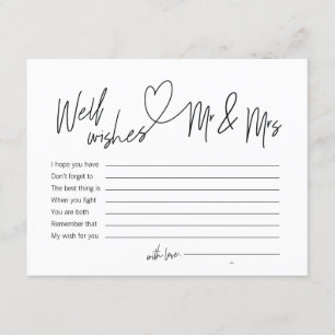 Moderne kalligrafie wenst de heer en mevrouw veel kaart
