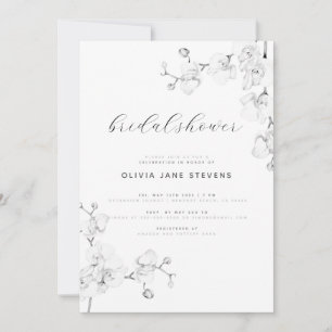 Moderne kalligrafie White Orchids Vrijgezellenfees Kaart