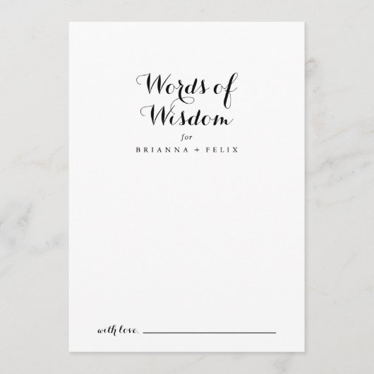 Moderne kalligrafie Wisdom-woorden Advieskaart (Voorkant)