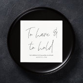 Moderne kalligrafie Wit-withuwelijk met Vows Black Servet