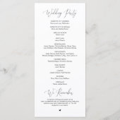 Moderne kalligrafie, zwart script, bruiloft-ceremo programma (Achterkant)