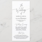 Moderne kalligrafie, zwart script, bruiloft-ceremo programma (Voorkant)