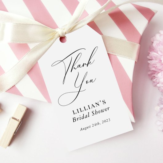 Moderne kalligrafie zwart-wit Vrijgezellenfeest Cadeaulabel