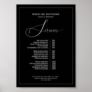 Moderne kalligrafie zwarte witte zalonlijst poster