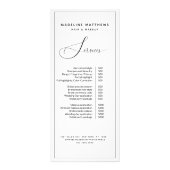 Moderne kalligrafie zwarte witte zalonlijst reclamekaart (Voorkant)