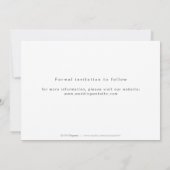 Moderne kalligrafiefotoperatie, behalve de datum save the date (Achterkant)