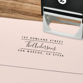 Moderne kalligrafiescript Gespleten het Adres van  Zelfinktende Stempel