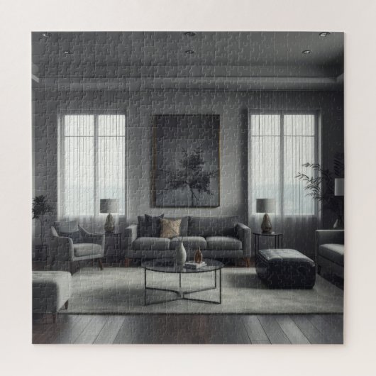Moderne kamerinterieurontwerp legpuzzel (Verticaal)