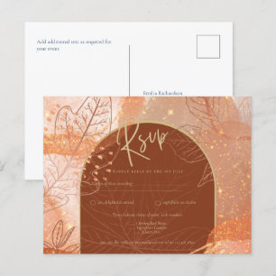 Moderne Kaneel Terracotta Herfst Bruiloft Briefkaart