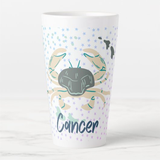 Moderne kankerkrab Zodiac Latte Mok (Voorkant)