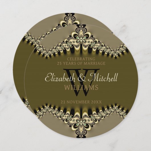 Moderne  Kant Jubileum Celebration Round Kaart (Voorkant / Achterkant)