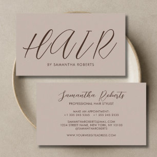 Moderne kapper chic script tan visitekaartje