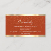Moderne kapper schaar druipt goud Roos koraal Visitekaartje (Achterkant)