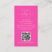 Moderne kapper styliste heet roze visitekaartje (Achterkant)