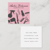 Moderne Kappersgereedschap Vierkante Visitekaartje (Voorkant / Achterkant)