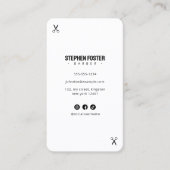 Moderne kapperszaak kapperszaak wit goud visitekaartje (Voorkant)