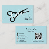 Moderne Kapsalon QR Code Visitekaartje (Voorkant / Achterkant)